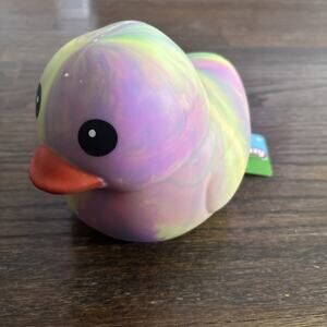 Toymendous Laffy Quacks Jumbo Tie Dye Swirl Squishy Duck Squeeezy NWT